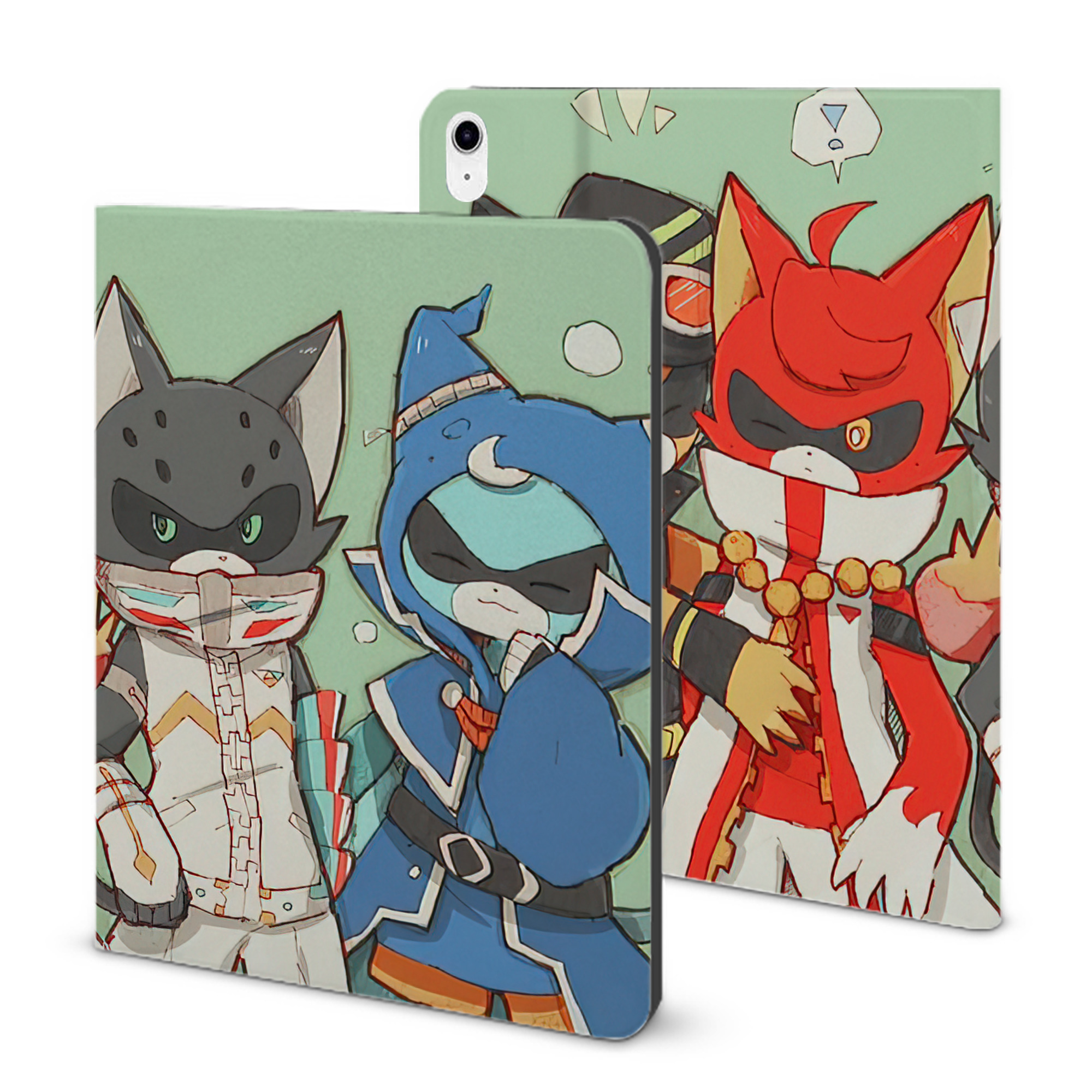 （画像用） 妖怪ウォッチ Yo-kai Watch IPad ケース ブック型 PUレザー TPU 耐衝撃 軽量 薄型 ペン収納なし 全面保護 IPad 各モデル対応